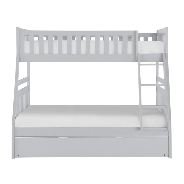 Orion Gray Twin/Full Bunk Bed with Twin Trundle - Ornate Home