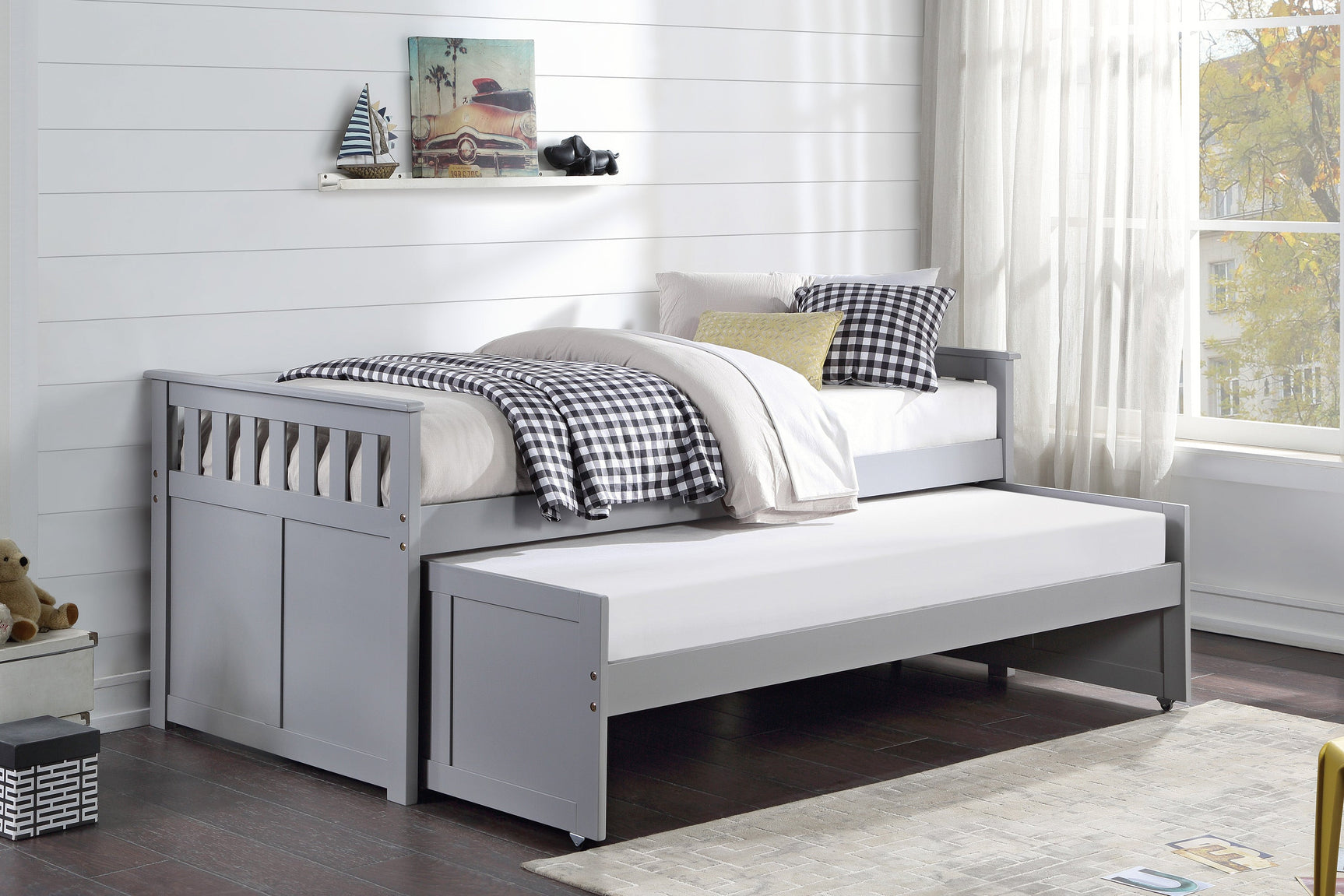 Orion Gray Twin/Twin Bed - Ornate Home