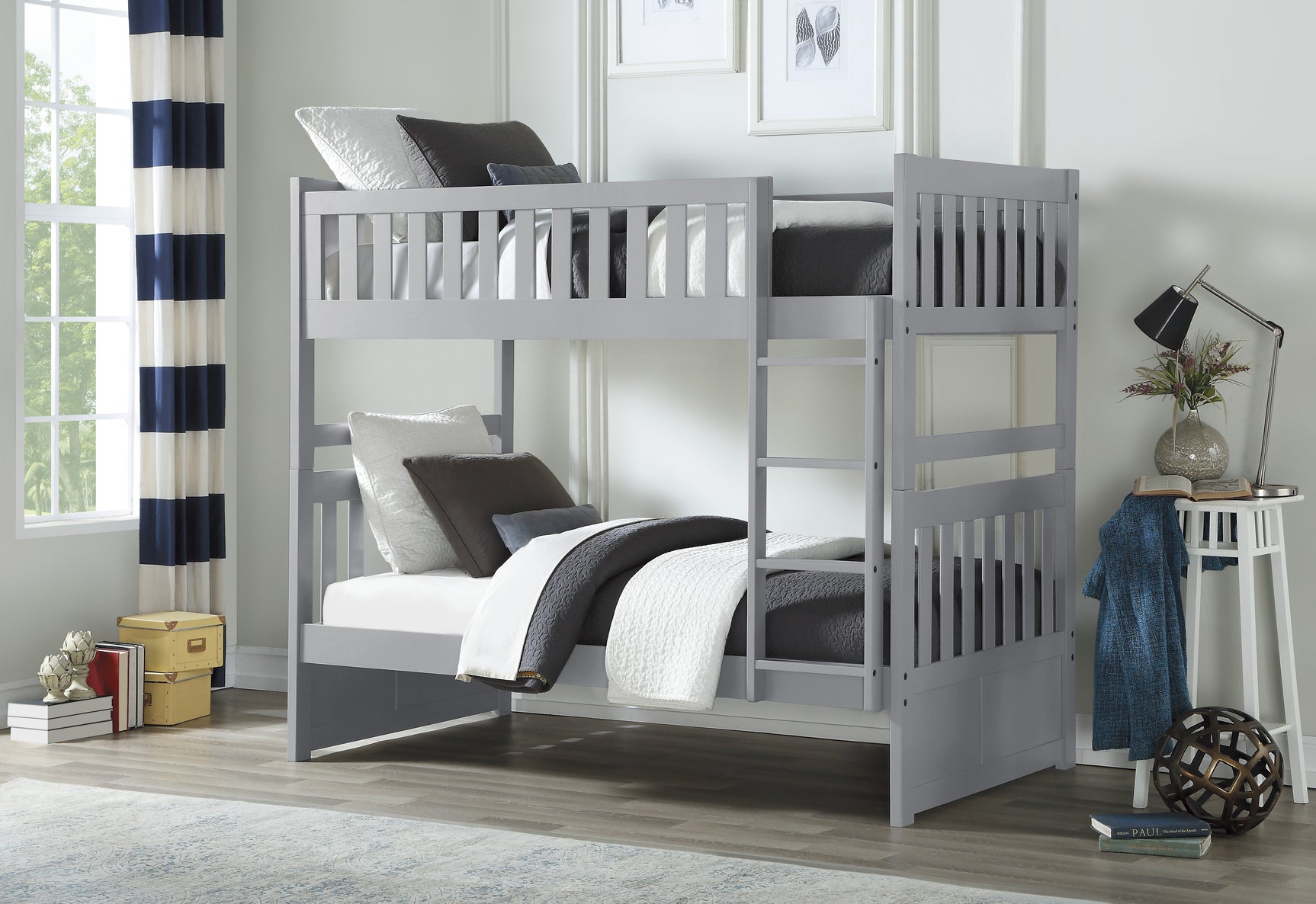 Orion Gray Twin/Twin Bunk Bed - Ornate Home