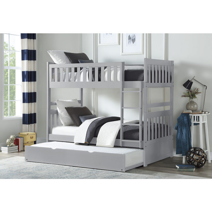 Orion Gray Twin/Twin Bunk Bed with Twin Trundle - Ornate Home