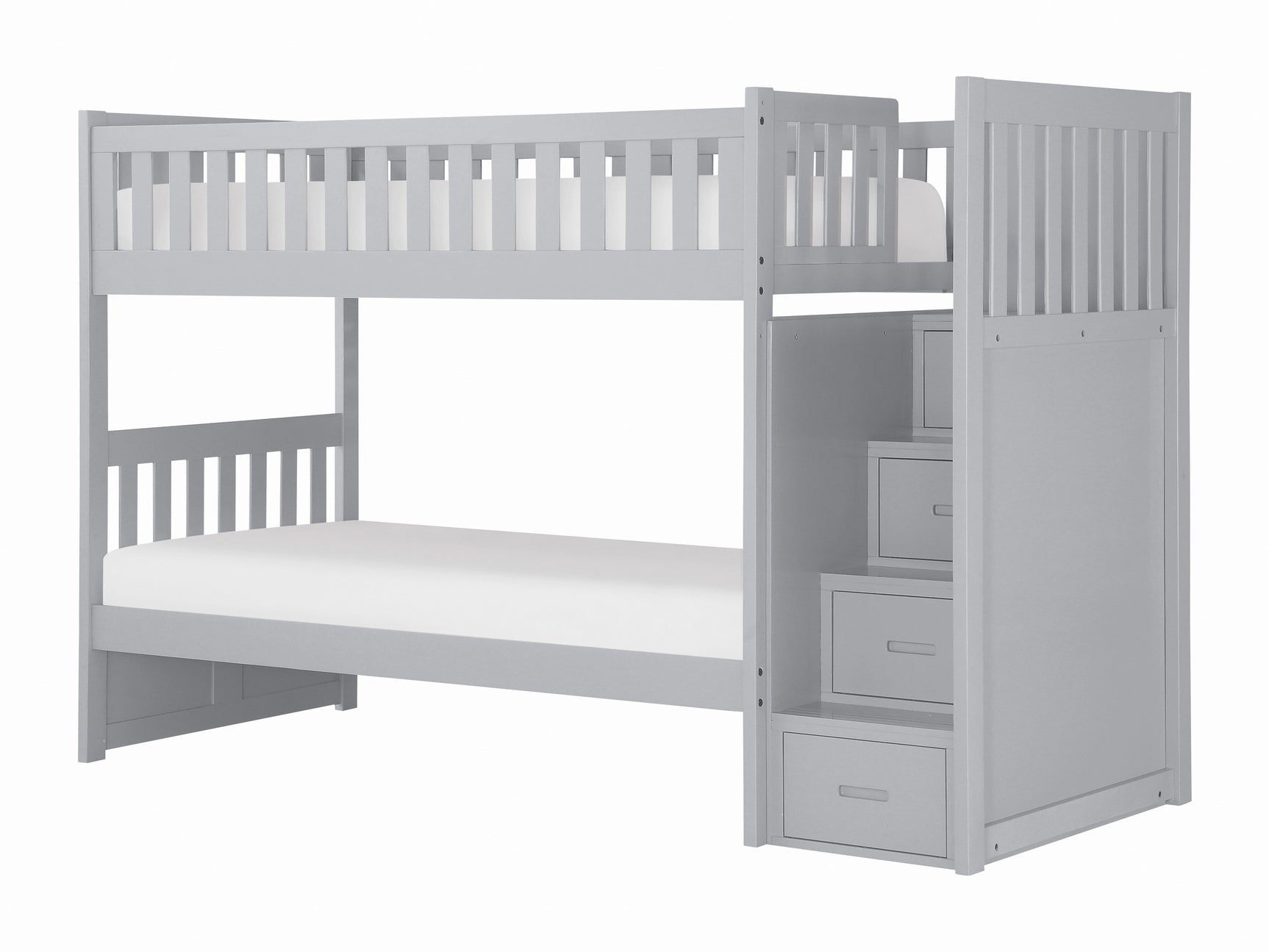 Orion Gray Twin/Twin Step Bunk Bed - Ornate Home