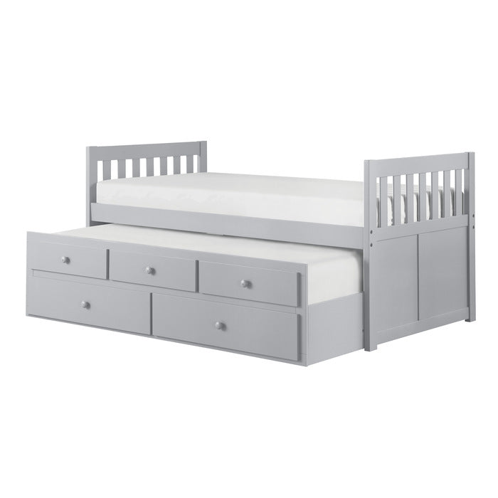 Orion Gray Twin/Twin Trundle Bed - Ornate Home
