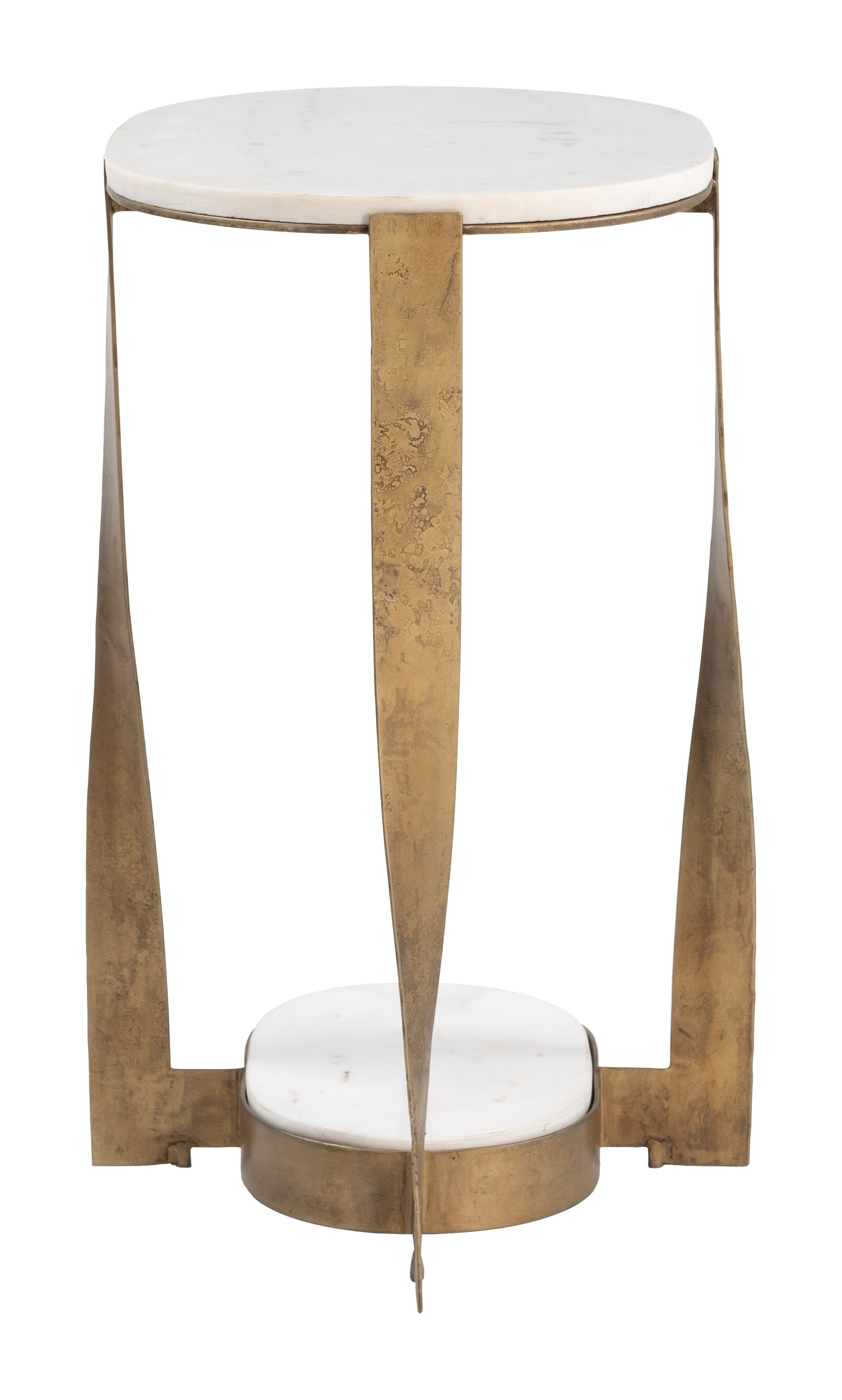 Orion White & Brass Accent Table - Ornate Home
