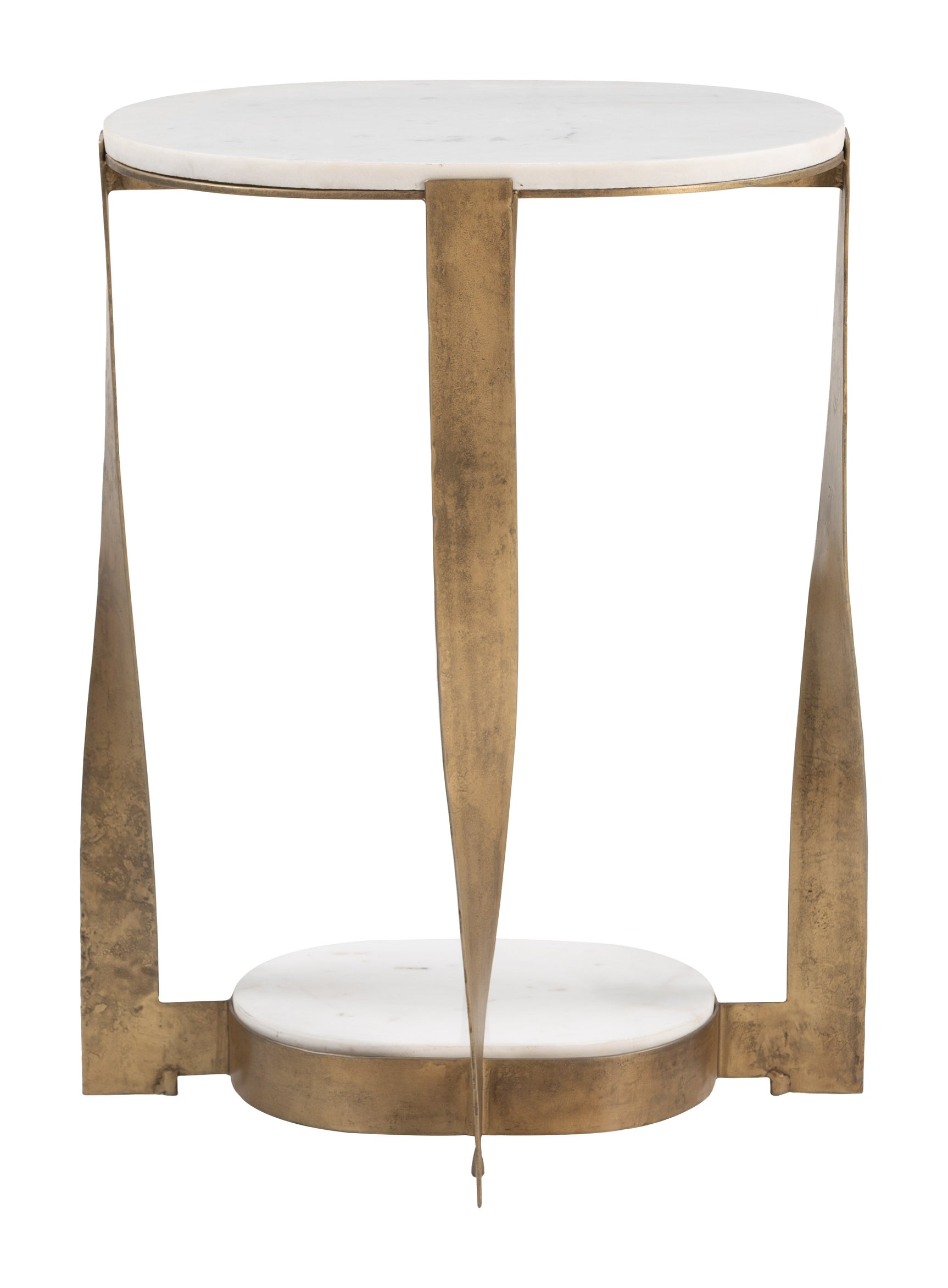 Orion White & Brass Accent Table - Ornate Home