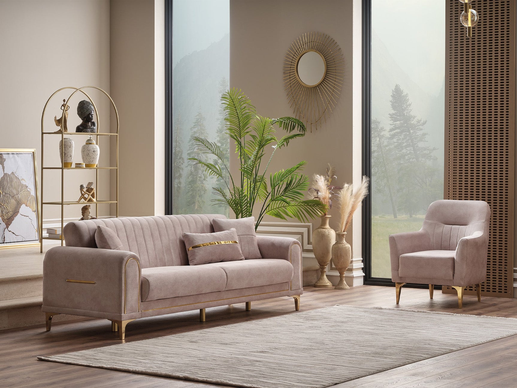 Orion Cream 3-pieces (Sofa & Loveseat & Chair) Living Room Set