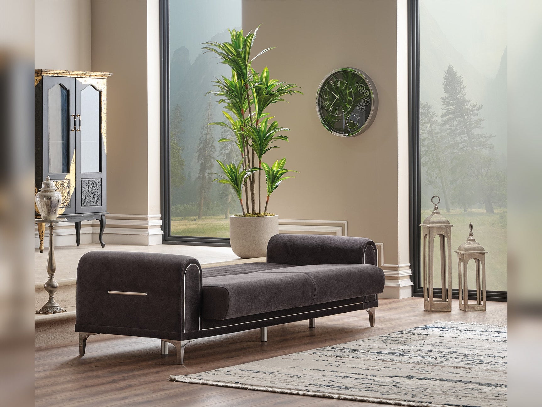 Orion Grey Convertible Sofa