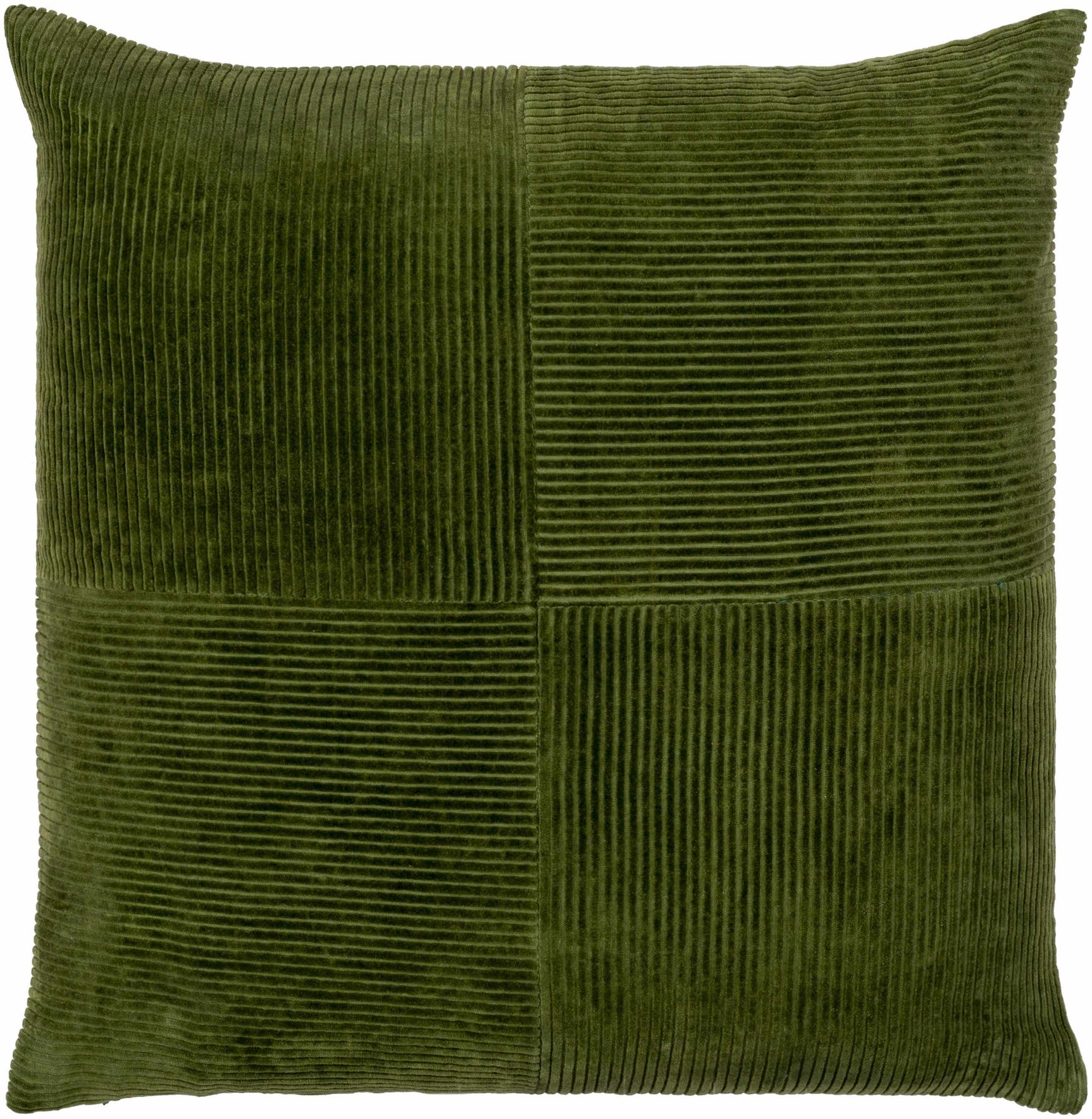 Orit Olive Green Corduroy Accent Pillow - Ornate Home