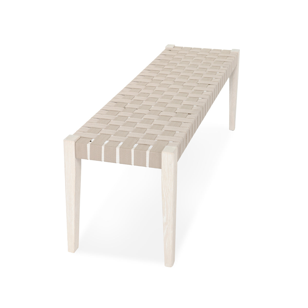 Orlando Milk White/Taupe Bench - Ornate Home