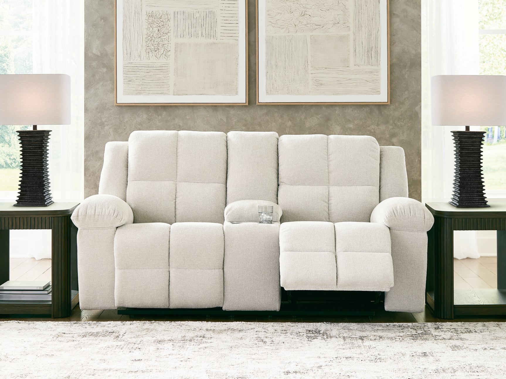 Orlen Winter Reclining Loveseat with Console (Online Special Price) - Ornate Home