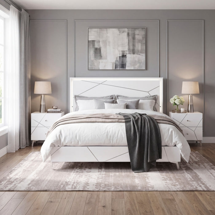 Orlo White California King Bed - Ornate Home