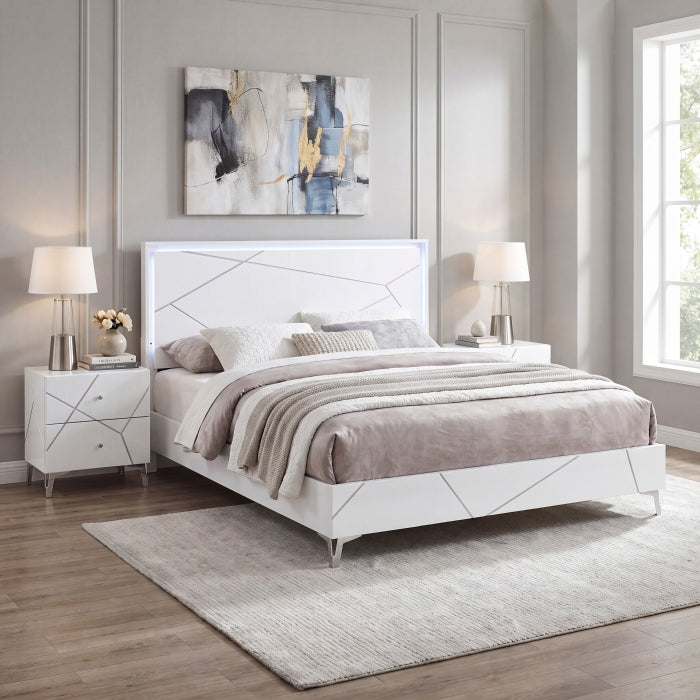 Orlo White California King Bed - Ornate Home