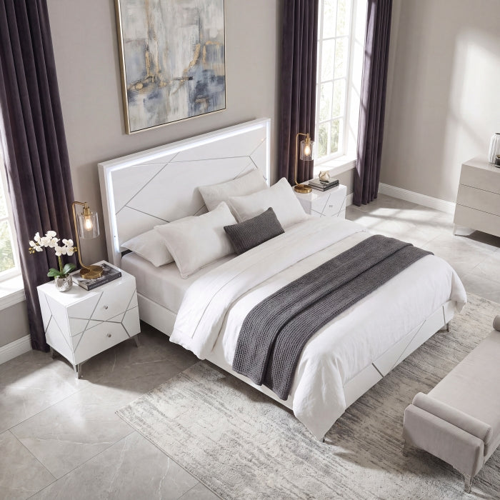 Orlo White California King Bed - Ornate Home