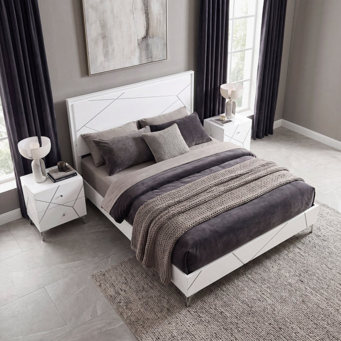 Orlo White California King Bed - Ornate Home