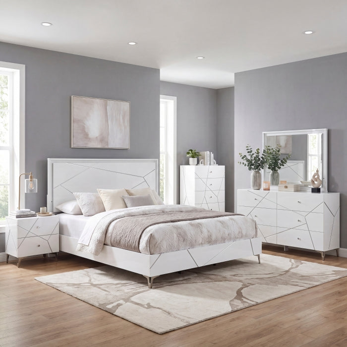 Orlo White California King Bed - Ornate Home