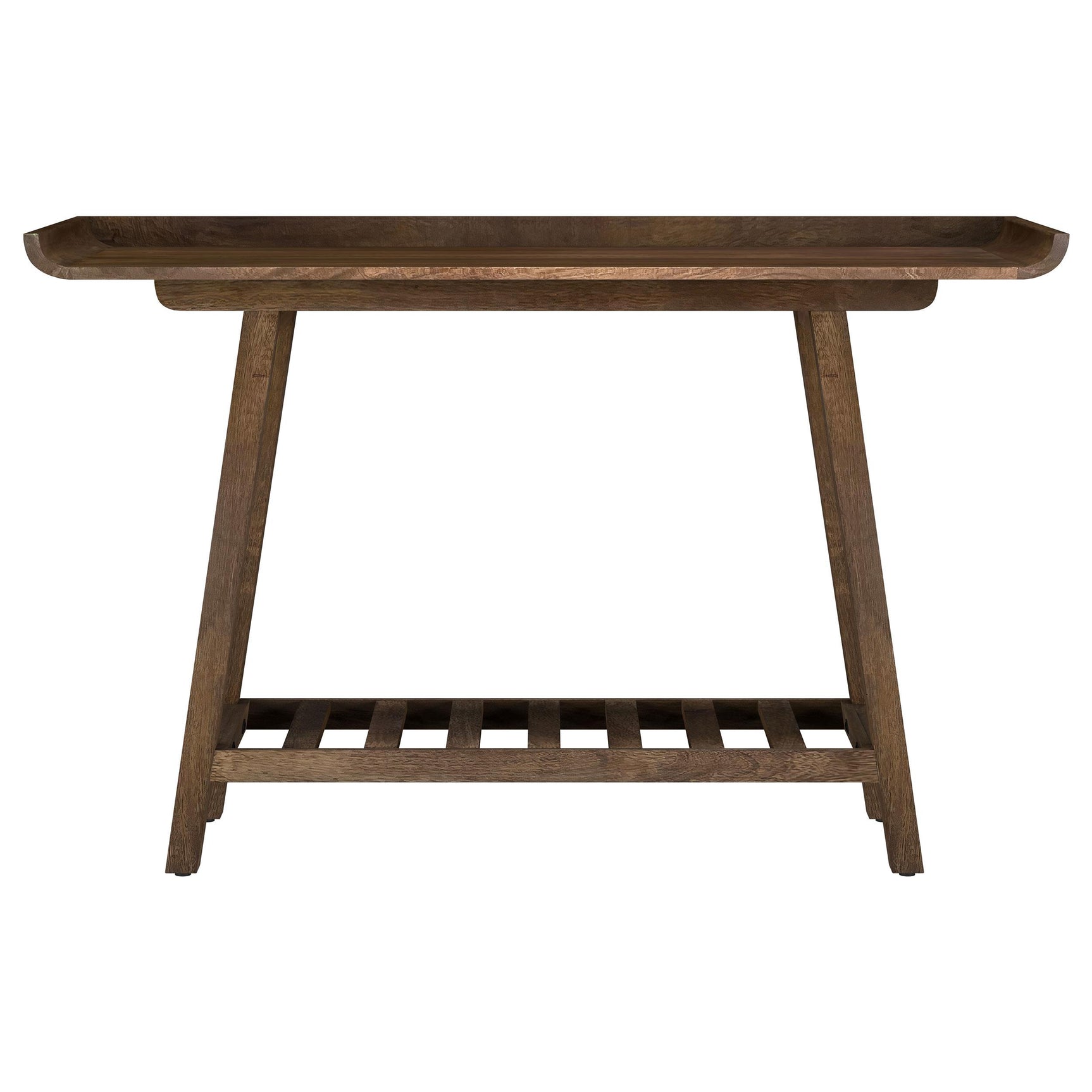 Ornelas Mango Brown 46-inch Console Table with Slatted Shelf - Ornate Home