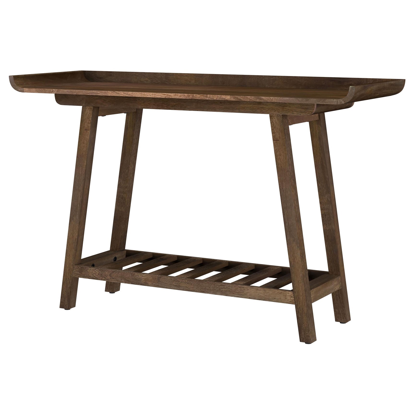 Ornelas Mango Brown 46-inch Console Table with Slatted Shelf - Ornate Home