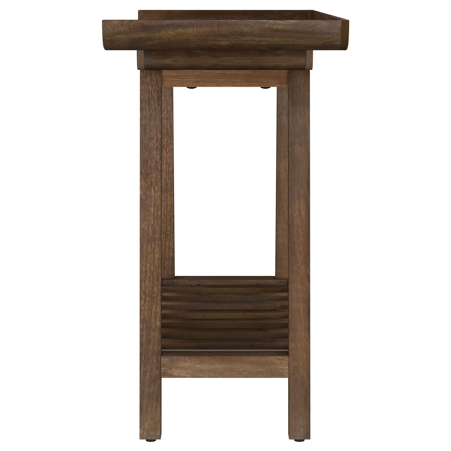 Ornelas Mango Brown 46-inch Console Table with Slatted Shelf - Ornate Home