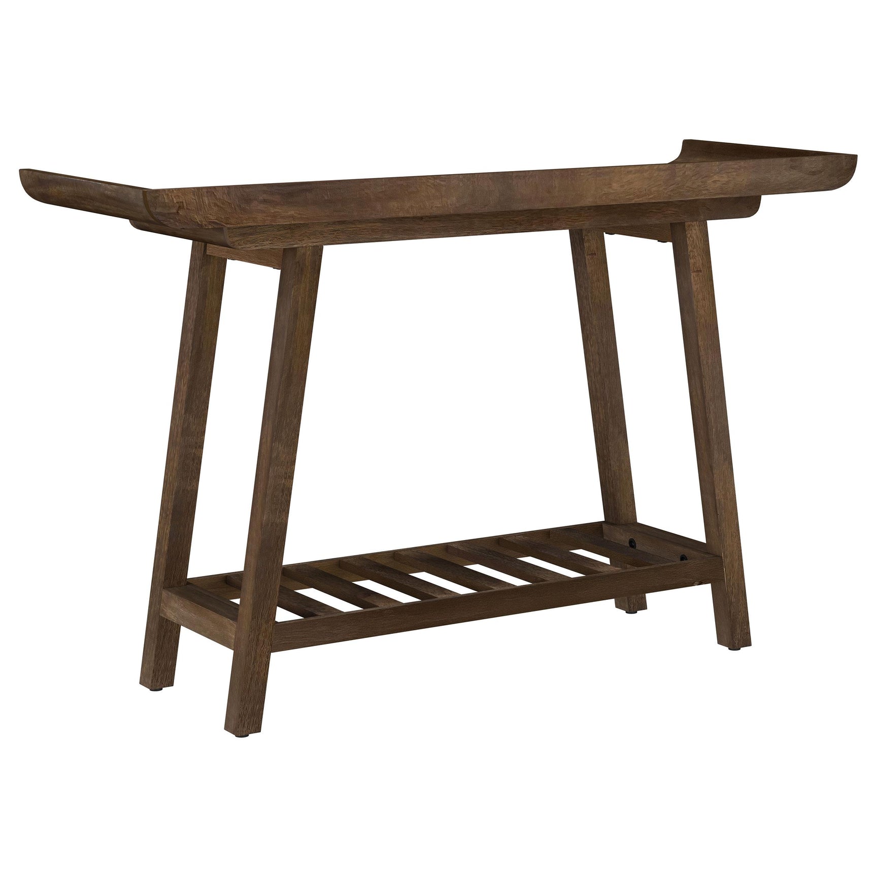 Ornelas Mango Brown 46-inch Console Table with Slatted Shelf - Ornate Home