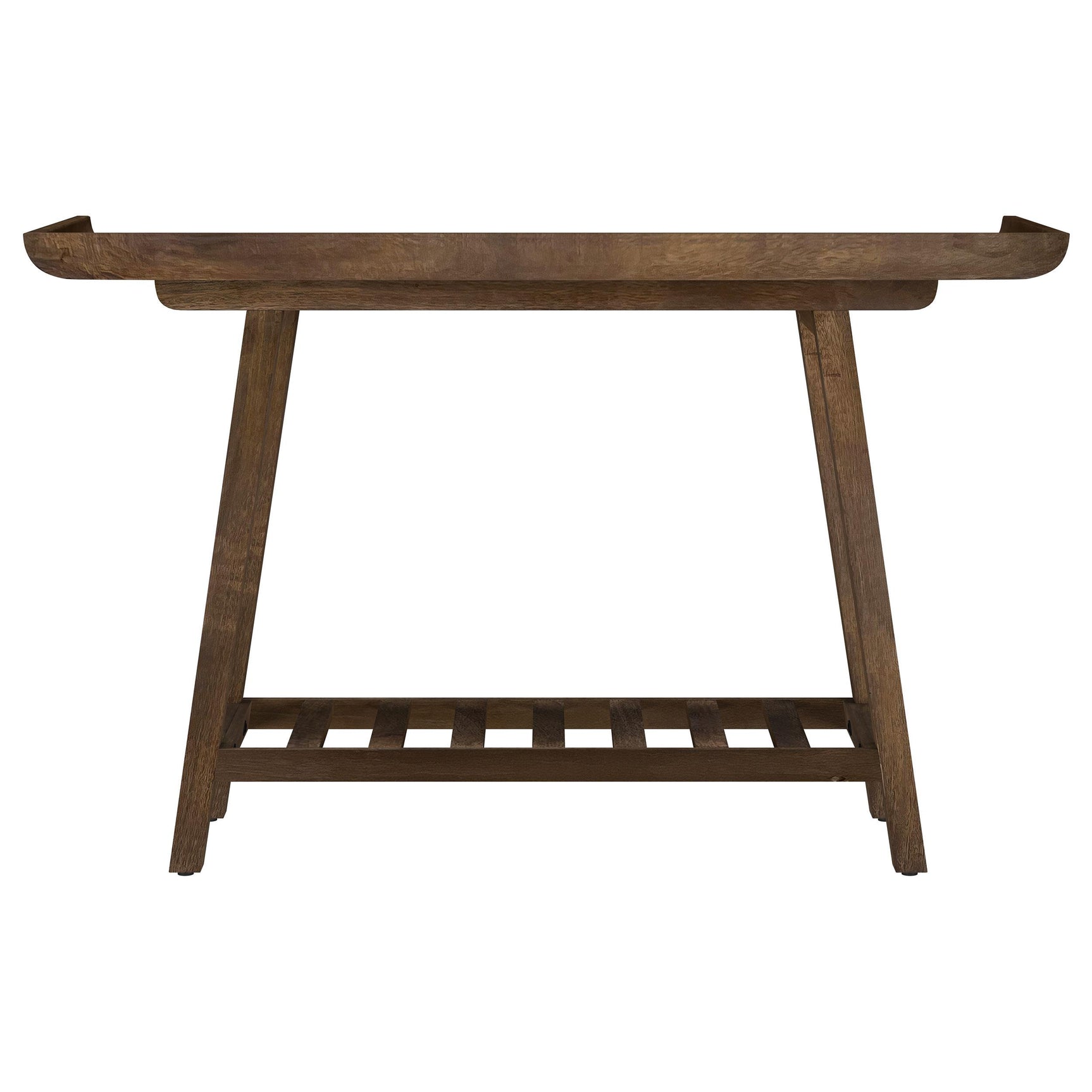 Ornelas Mango Brown 46-inch Console Table with Slatted Shelf - Ornate Home