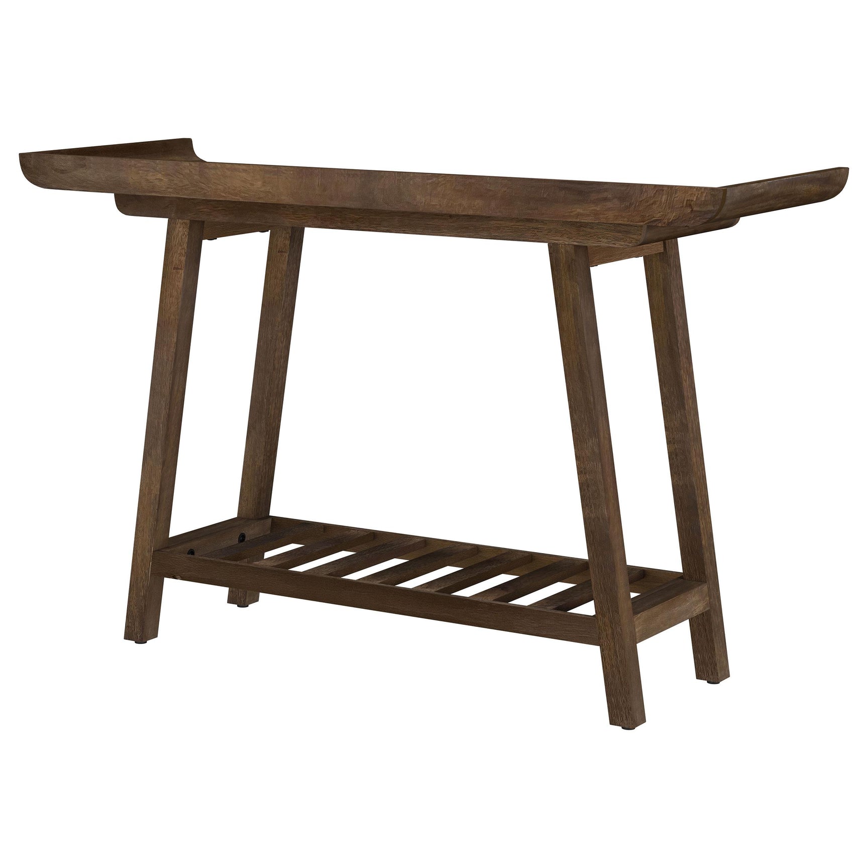 Ornelas Mango Brown 46-inch Console Table with Slatted Shelf - Ornate Home