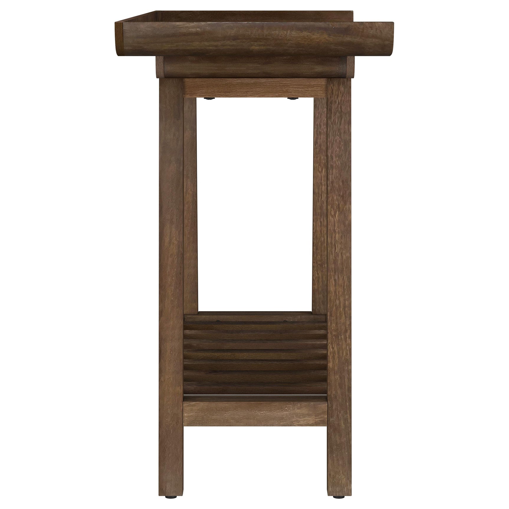 Ornelas Mango Brown 46-inch Console Table with Slatted Shelf - Ornate Home