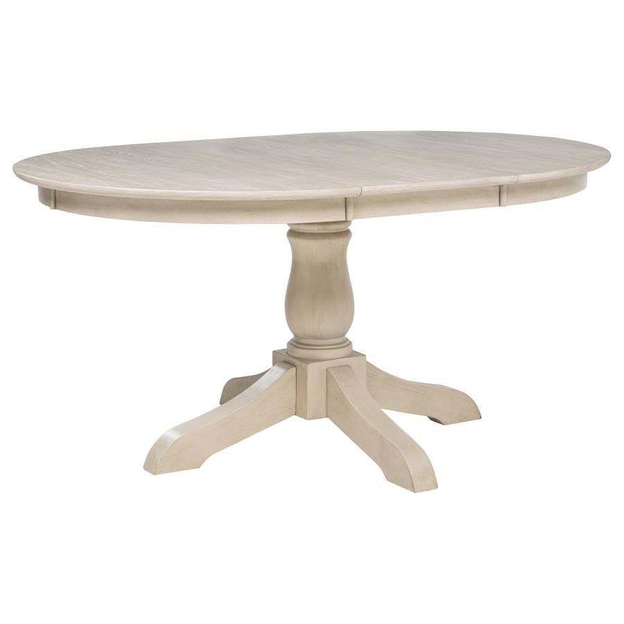 Orrison Linen 5-piece Oval 62-inch Extension Leaf Dining Set - Ornate Home