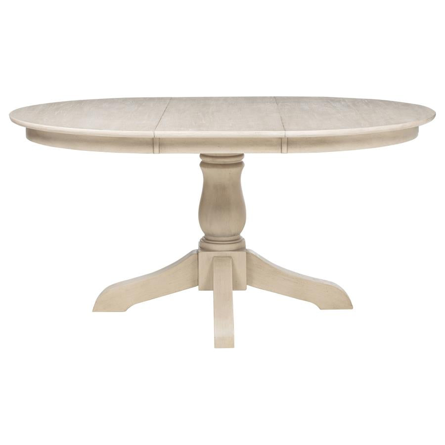 Orrison Linen 5-piece Oval 62-inch Extension Leaf Dining Set - Ornate Home