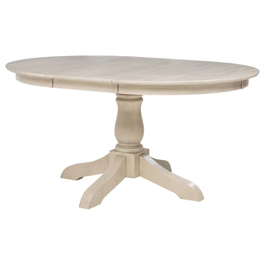 Orrison Linen 5-piece Oval 62-inch Extension Leaf Dining Set - Ornate Home