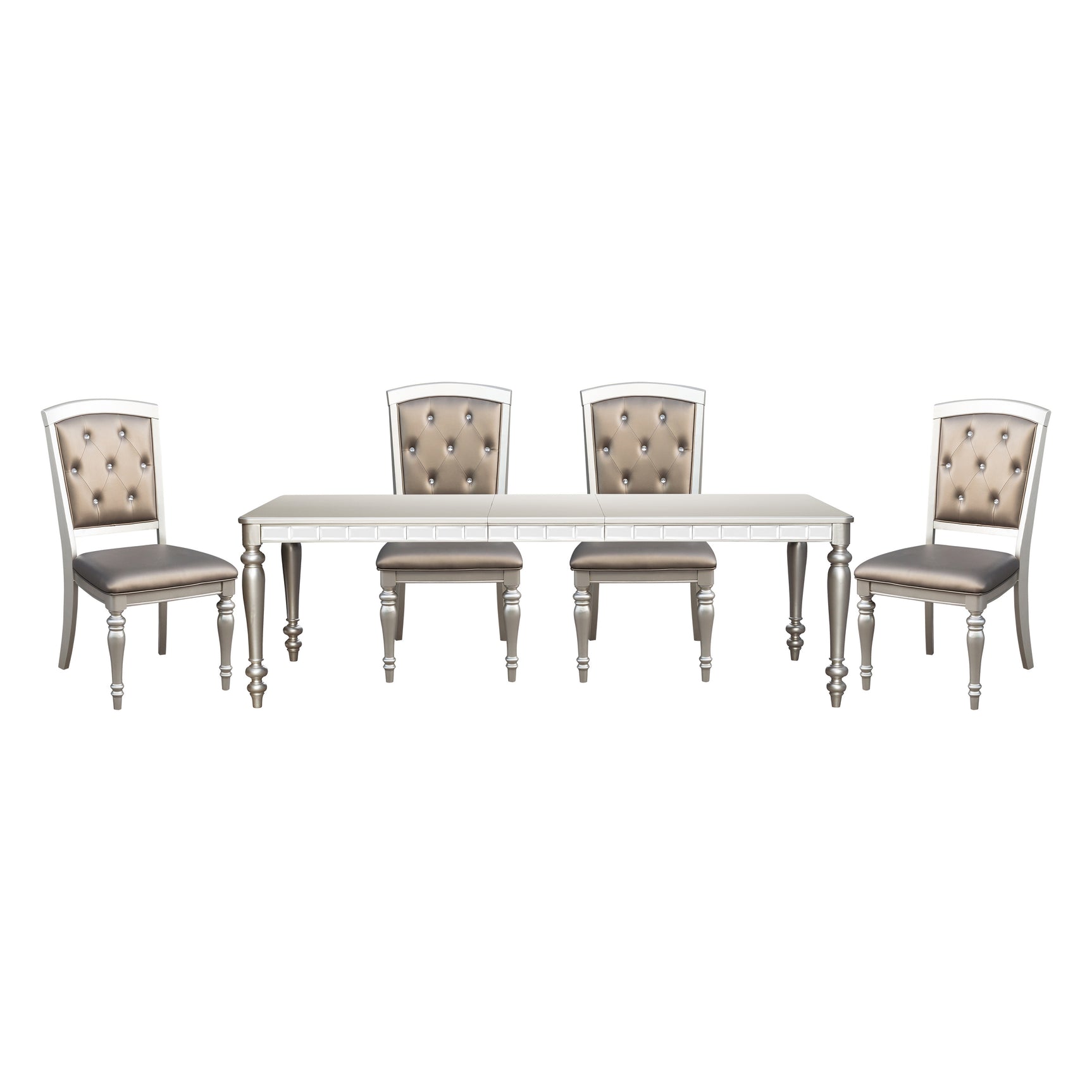 Orsina Silver 5-piece Dinig Table Set - Ornate Home