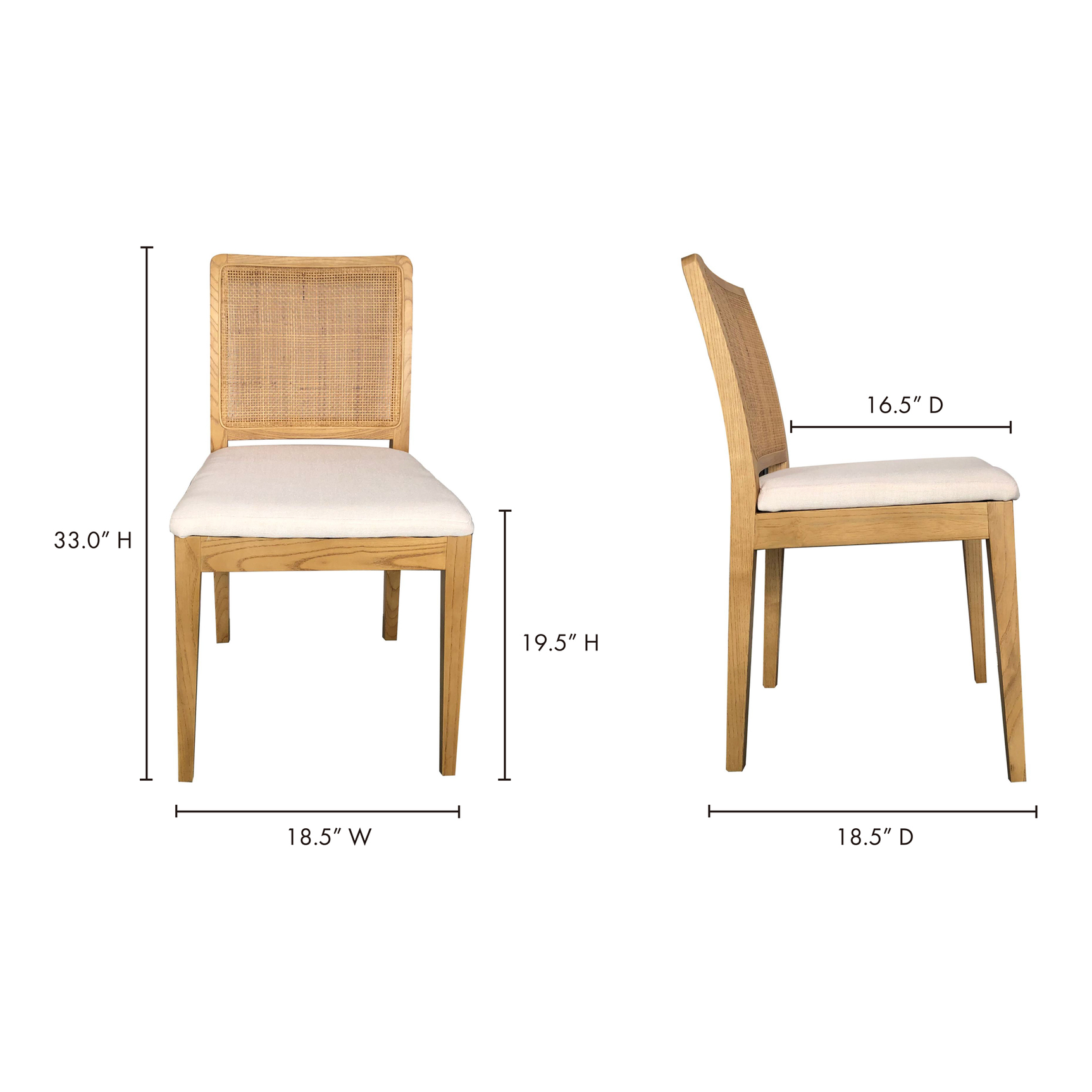 Orville Natural Dining Chair (Set of 2) - Ornate Home