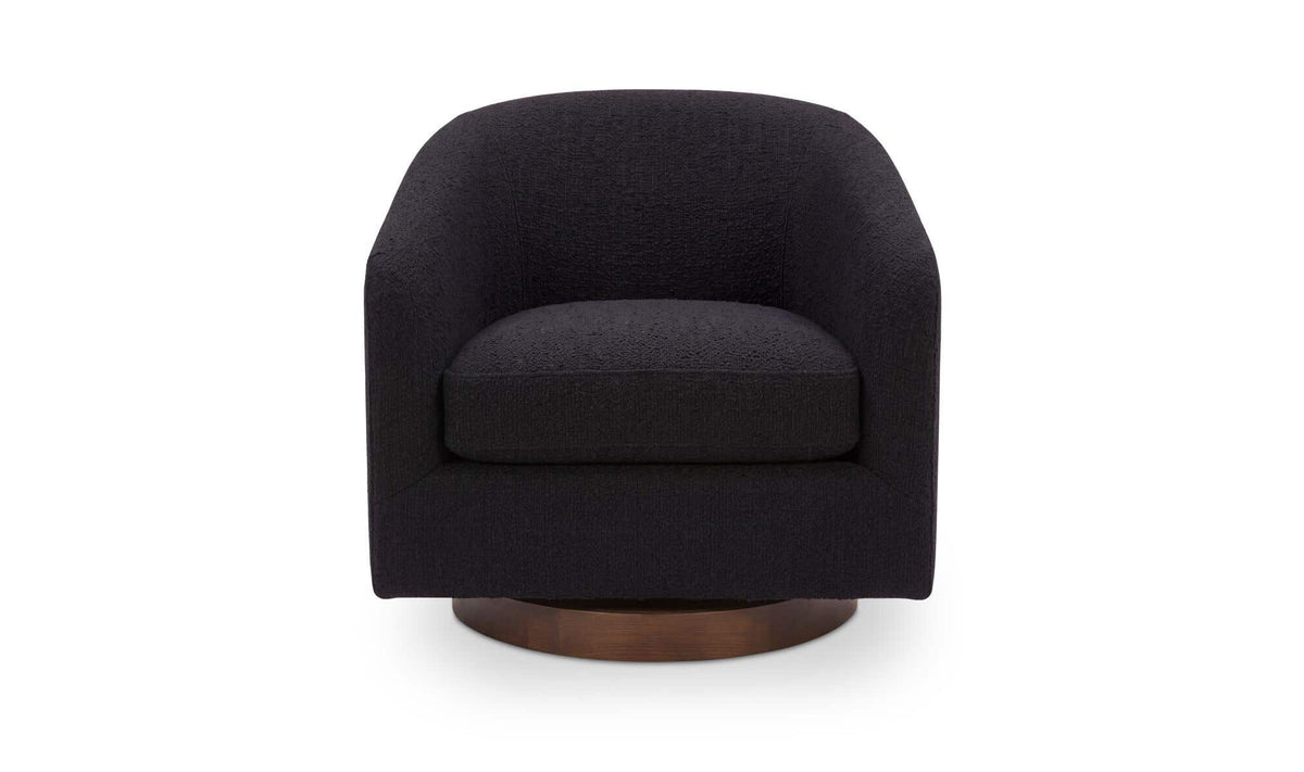Oscy Black Swivel Chair - Ornate Home