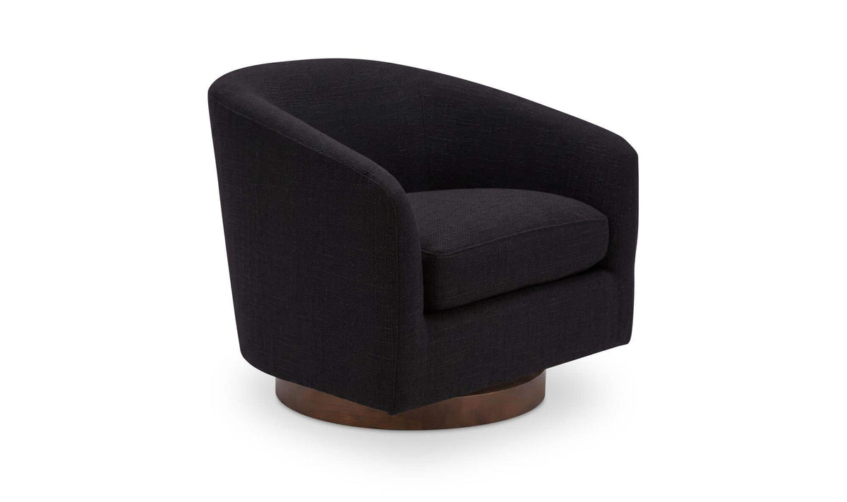 Oscy Black Swivel Chair - Ornate Home
