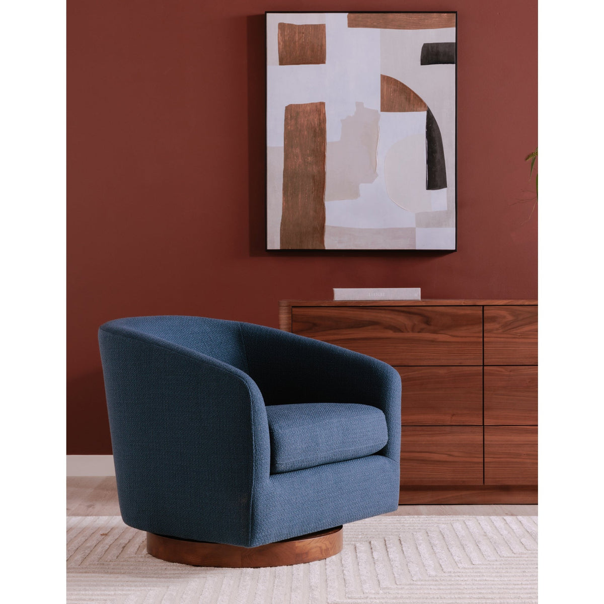 Moe's Home Oscy Dark Atlantic Swivel Chair | Ornate Home