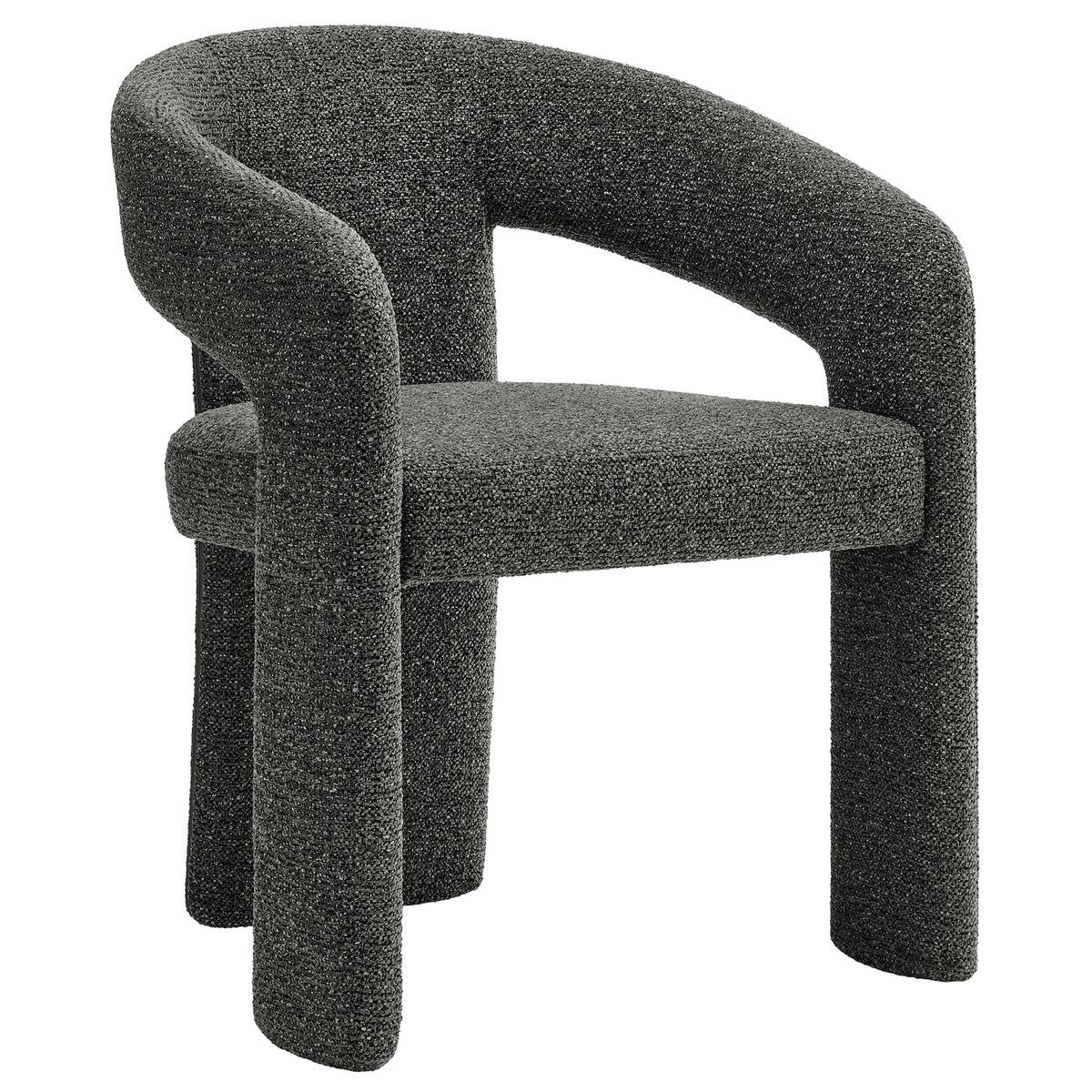 Oslo Anthracite Barrel Fabric Upholstered Dining Accent Chair - Ornate Home