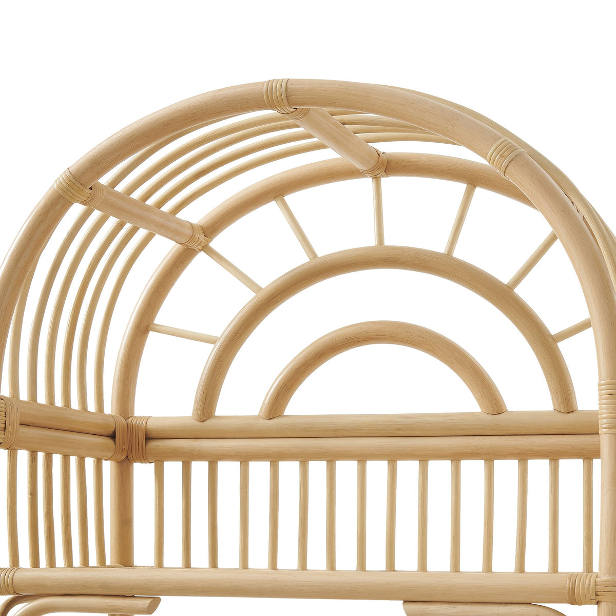 Ottilie Natural 68 Inch Arched Rattan Bookshelf
