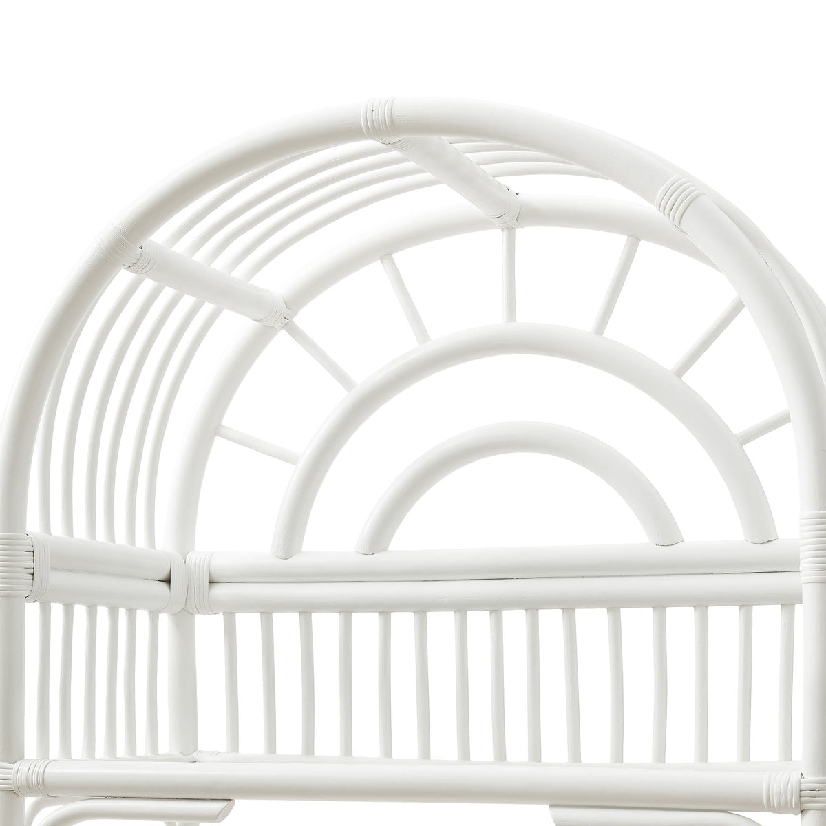 Ottilie White 68 Inch Arched Natural Rattan Bookshelf