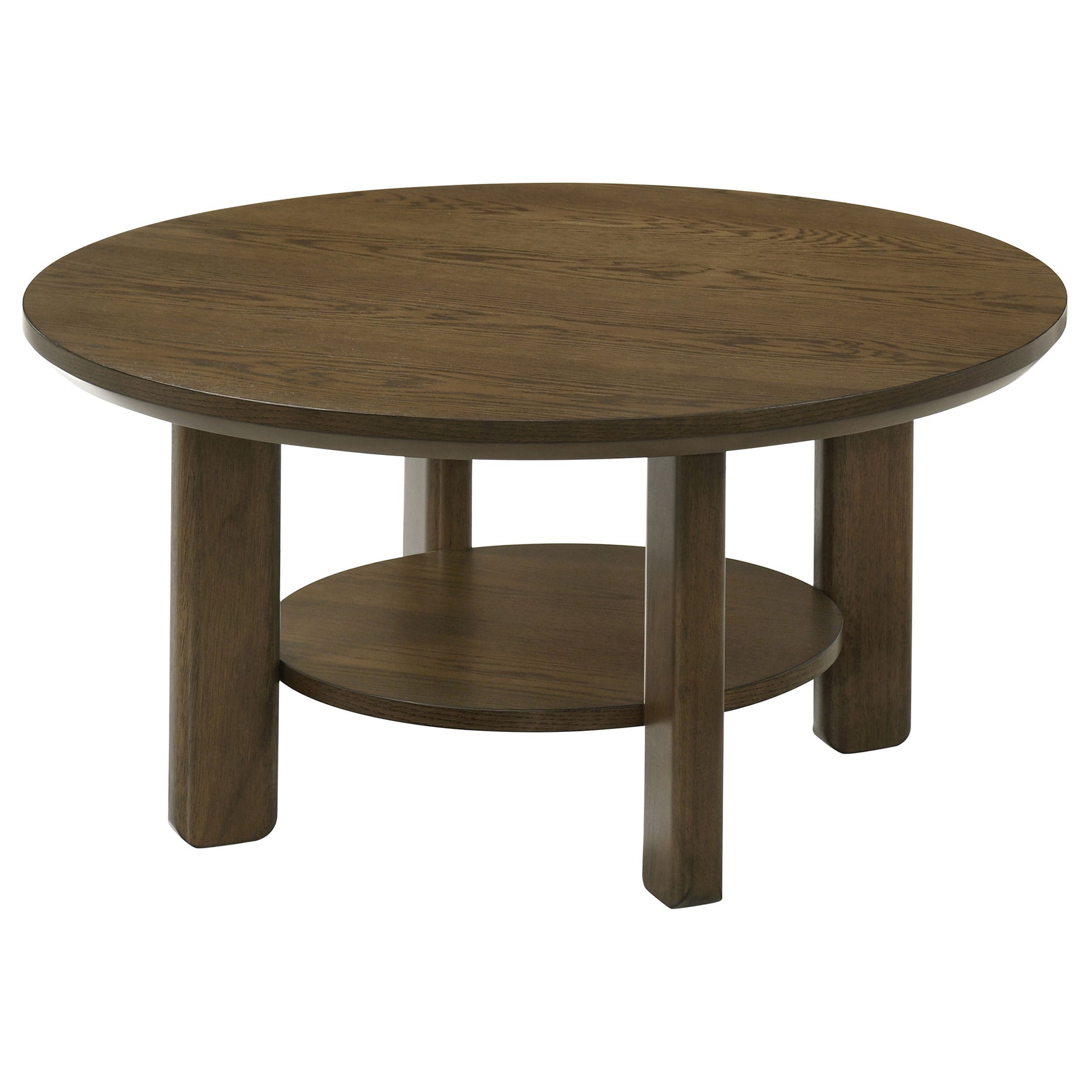 Ottowa Brown 35-inch Round Wood Cocktail Coffee Table - Ornate Home