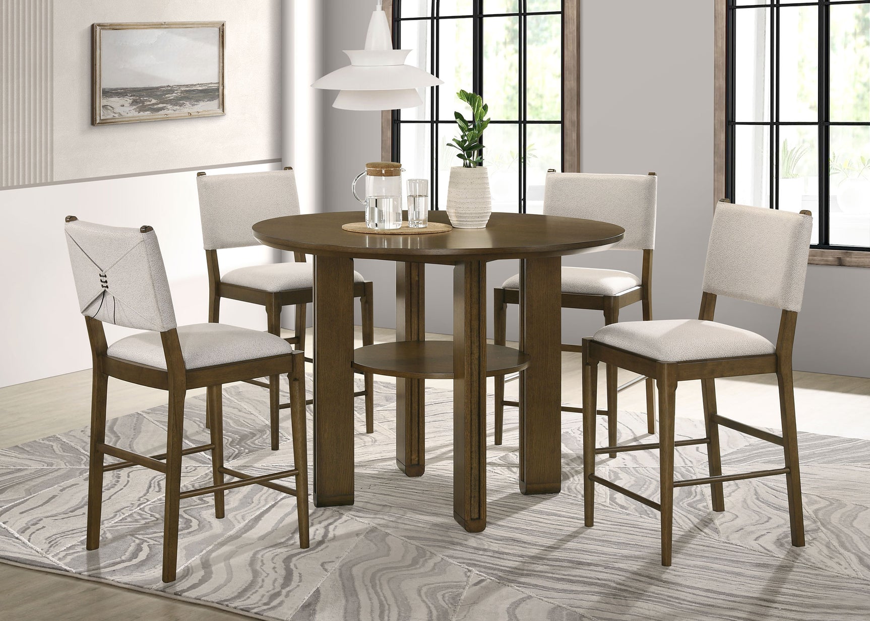 Ottowa Brown 47-inch Round Counter Height Dining Table - Ornate Home