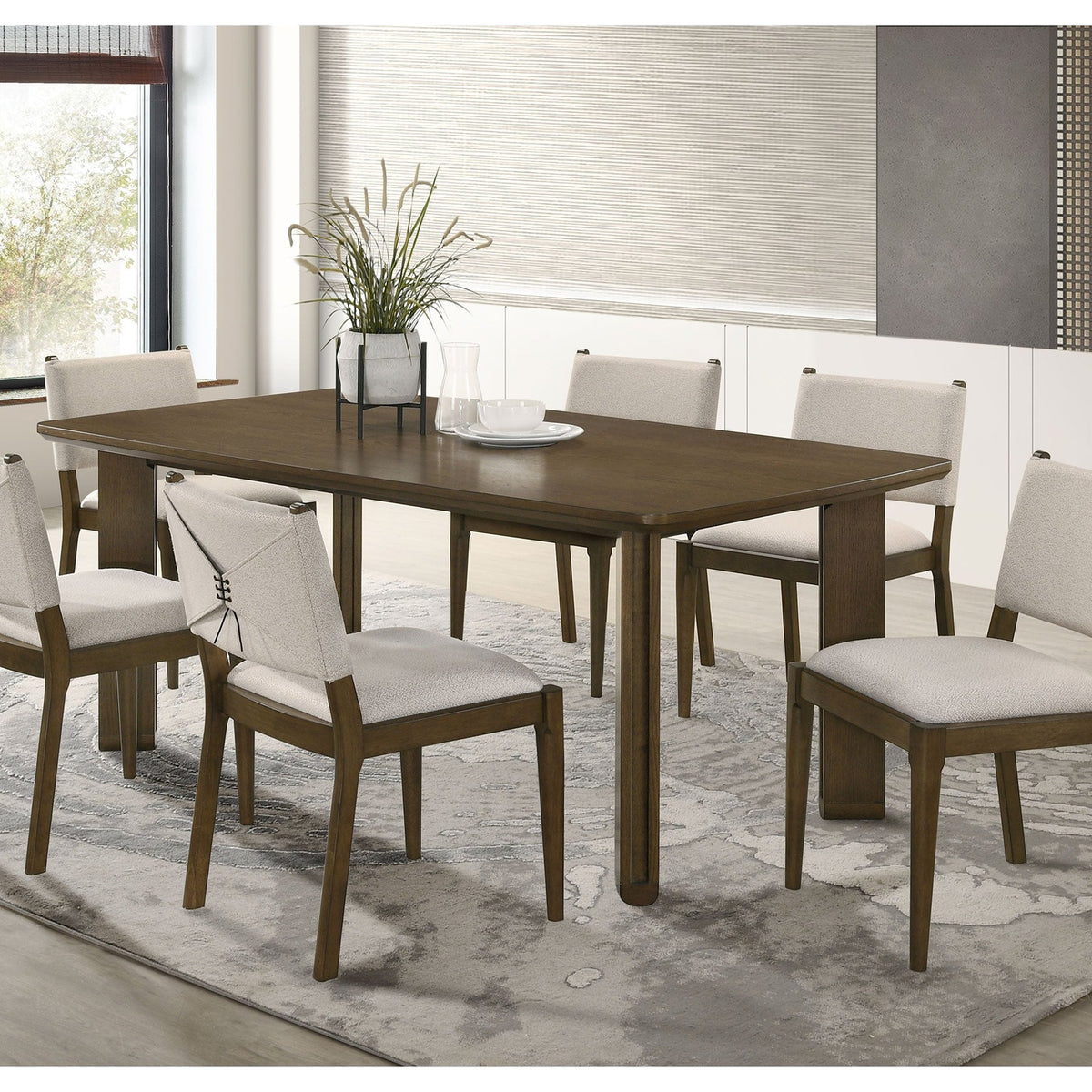 Coaster Ottowa Brown 7-piece Rectangular Wood Dining Room Table Set ...
