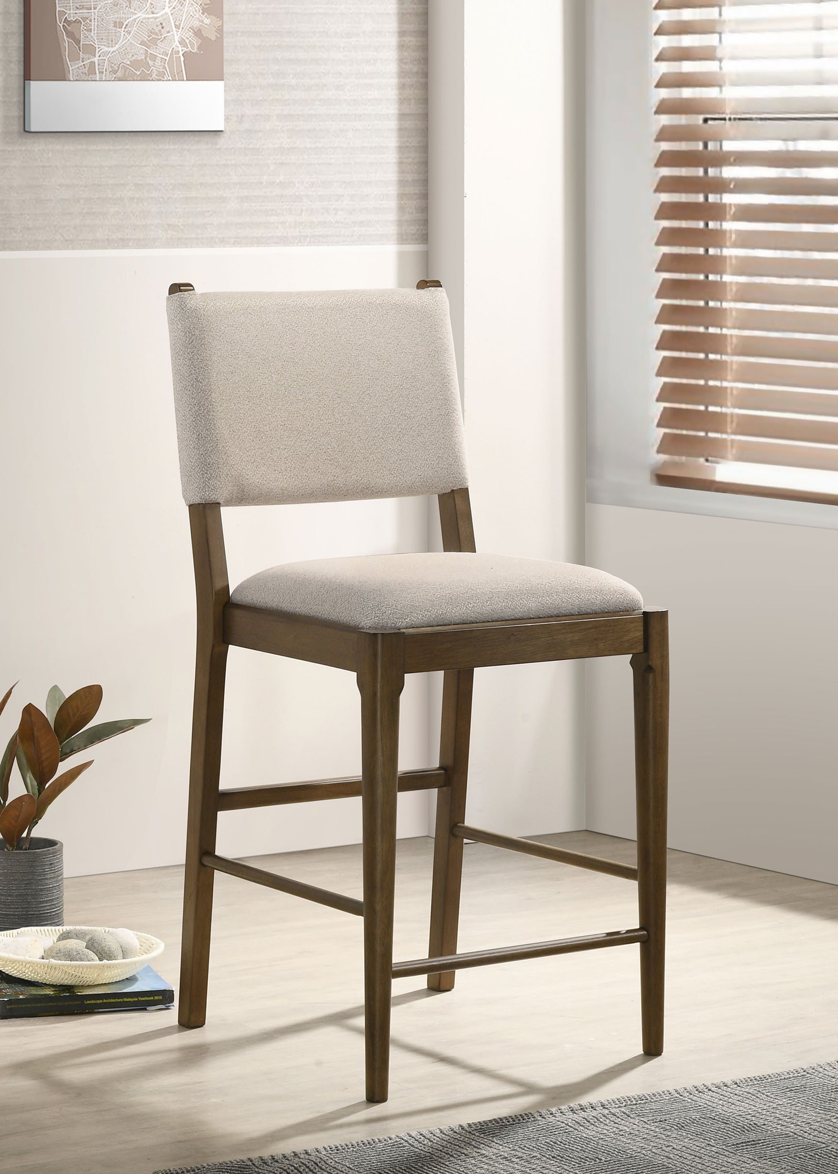 Ottowa Brown Upholstered Counter Side Chair (Set of 2) - Ornate Home