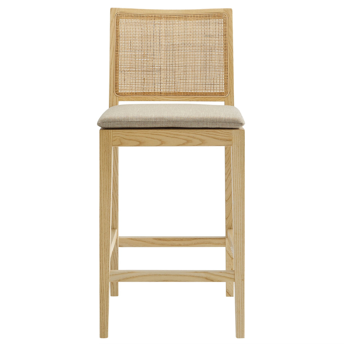 Ovard Natural Wood and Rattan Counter Stool - Ornate Home