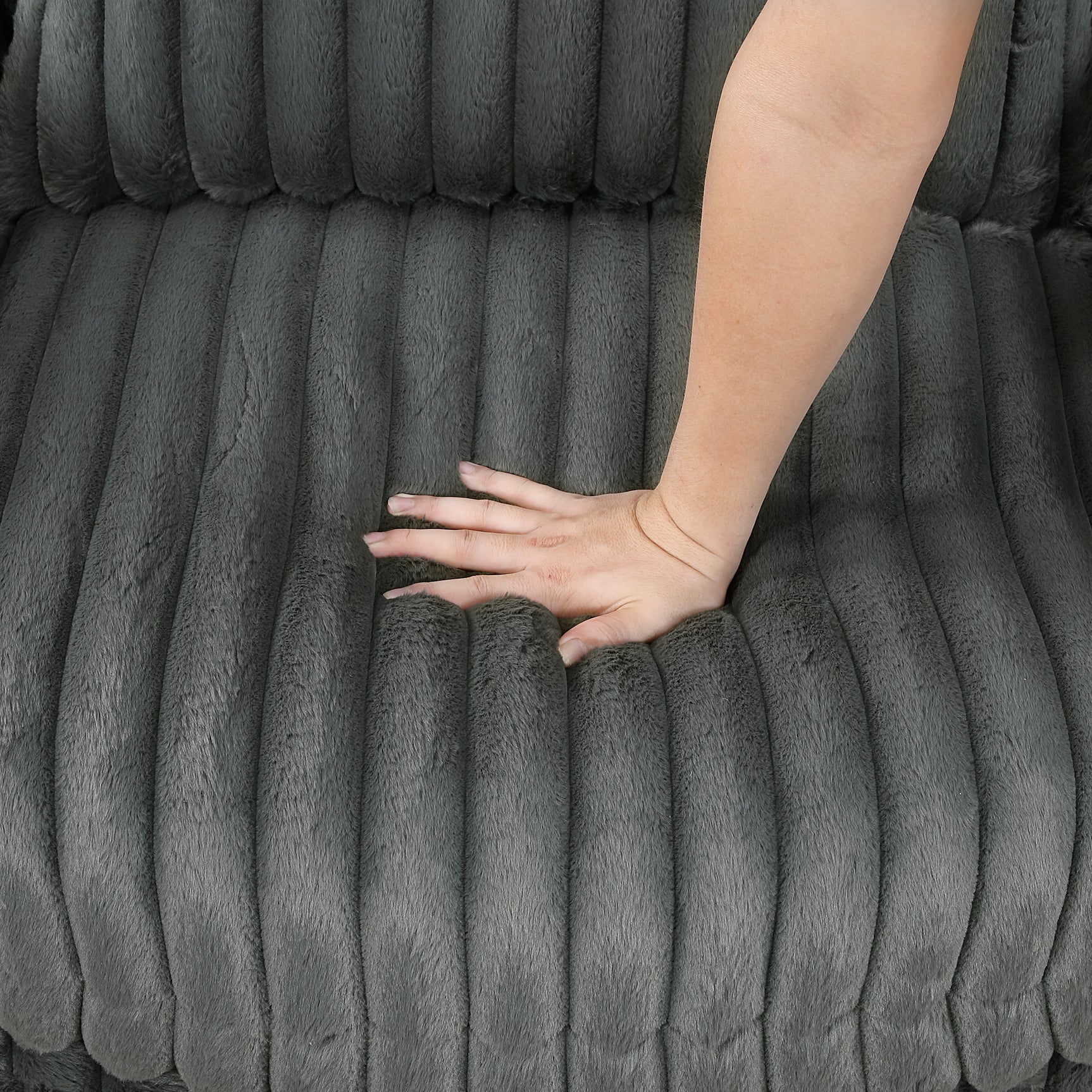 Oversized Dark Gray Chaise Lounge - Ornate Home