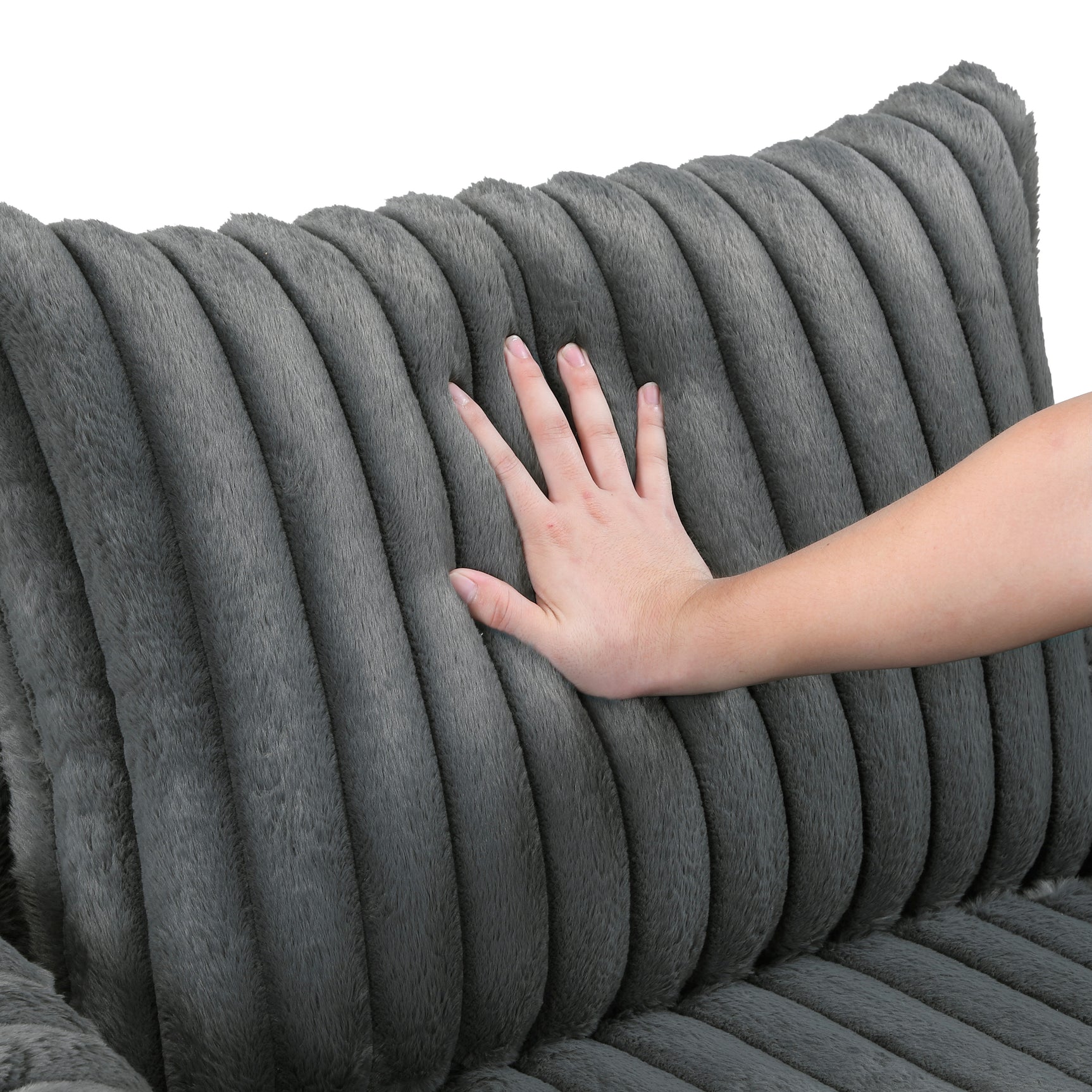 Oversized Dark Gray Chaise Lounge - Ornate Home