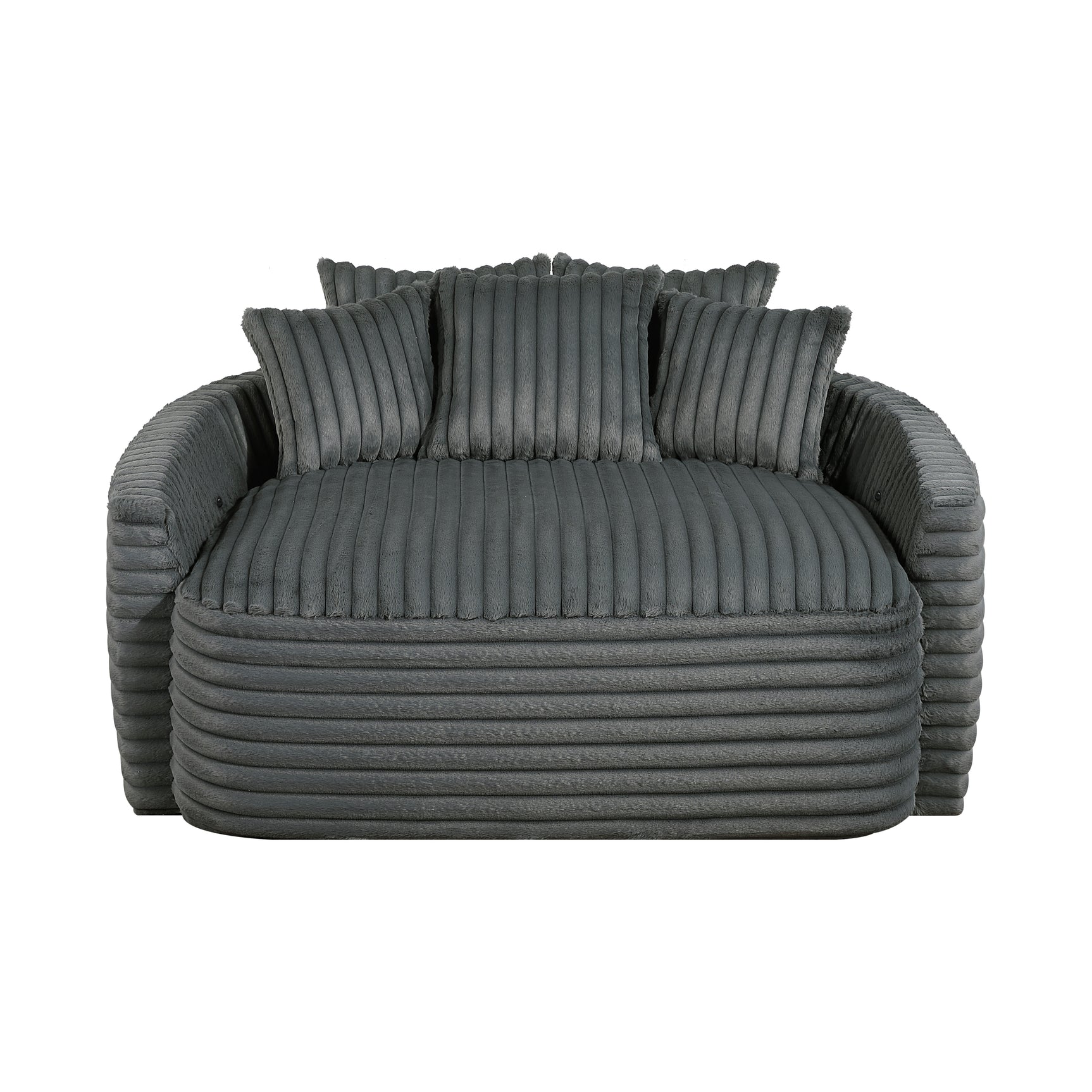 Oversized Dark Gray Chaise Lounge - Ornate Home