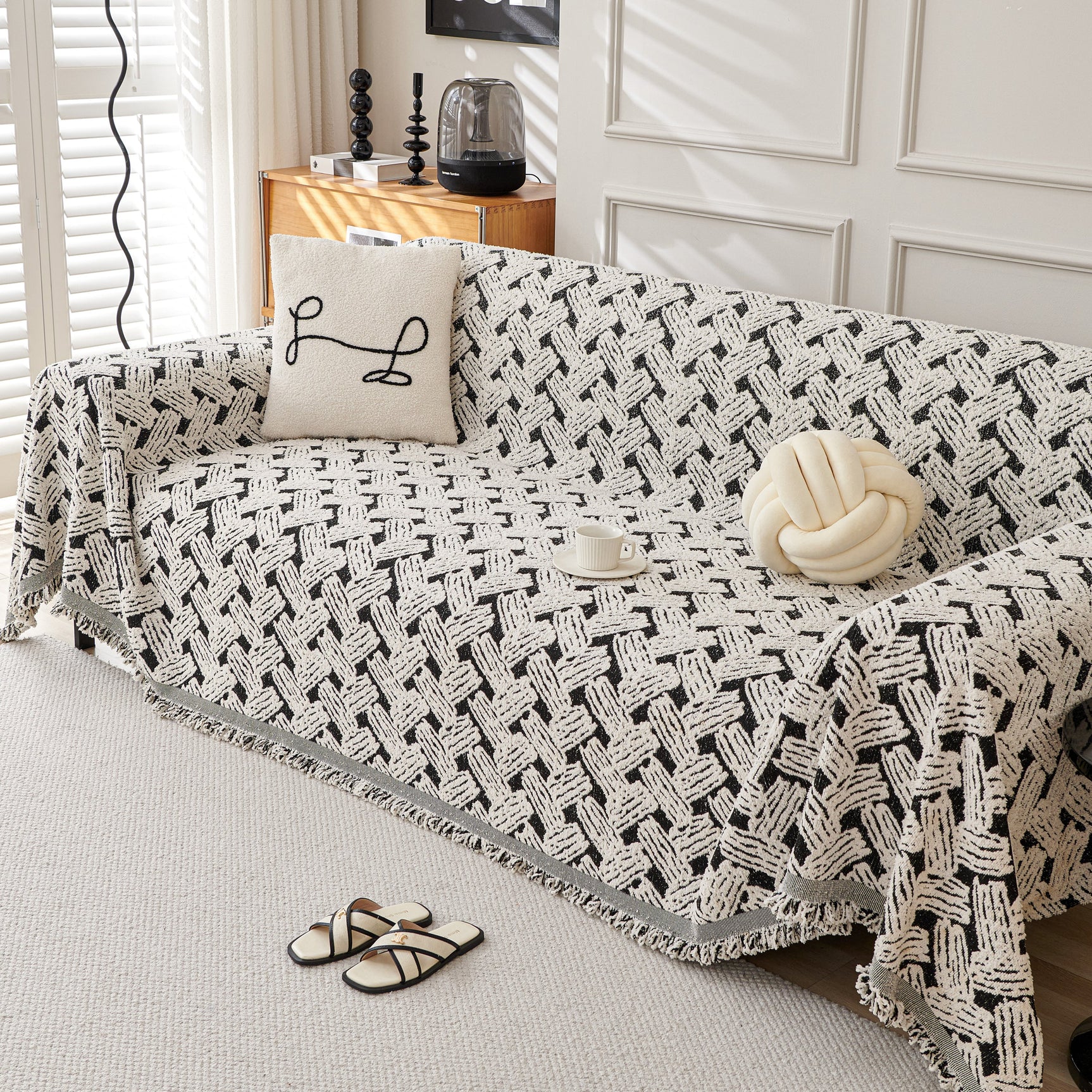 Oversized Reversible Couch Covers Sheet Blanket, L-Shape U-Shaped Sectional Protector for Cats Dogs - Ornate Home