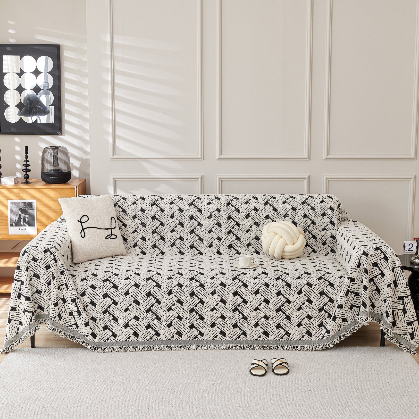 Oversized Reversible Couch Covers Sheet Blanket, L-Shape U-Shaped Sectional Protector for Cats Dogs - Ornate Home