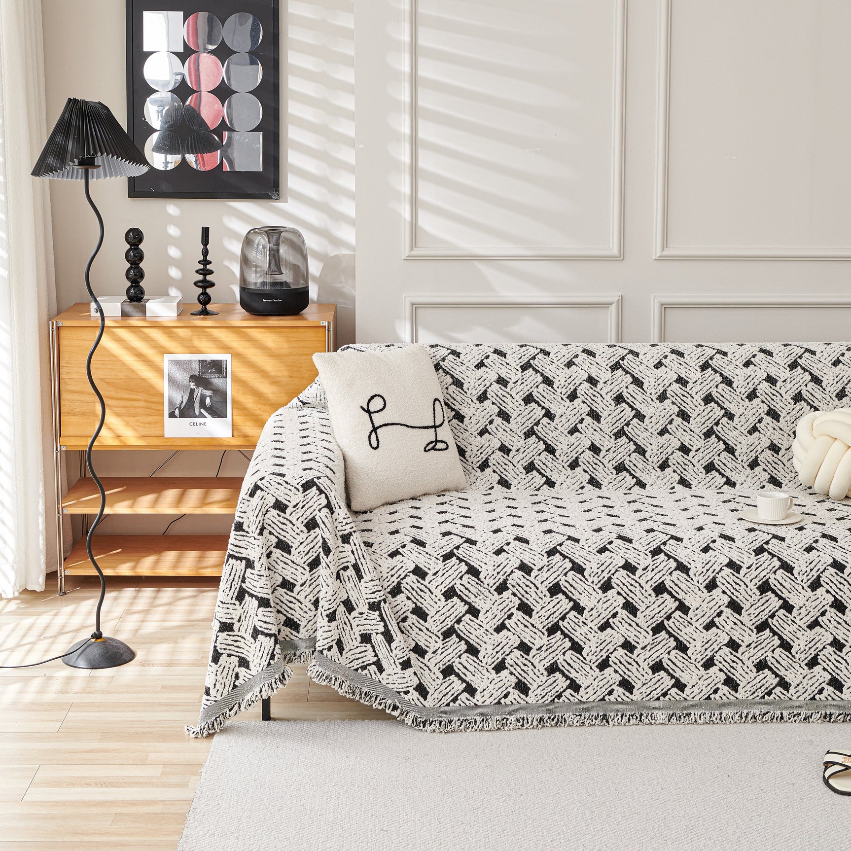 Oversized Reversible Couch Covers Sheet Blanket, L-Shape U-Shaped Sectional Protector for Cats Dogs - Ornate Home