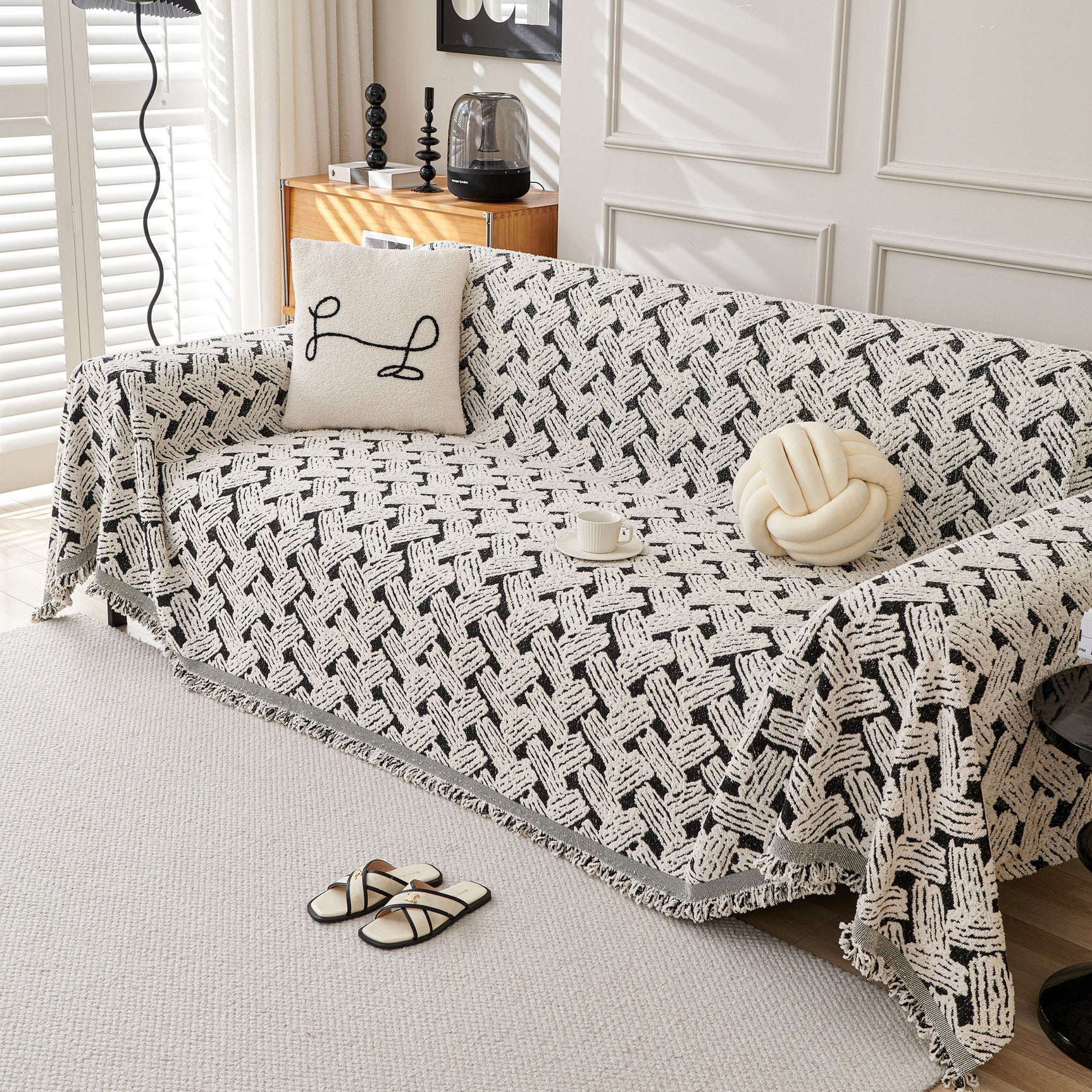 Oversized Reversible Couch Covers Sheet Blanket, L-Shape U-Shaped Sectional Protector for Cats Dogs - Ornate Home