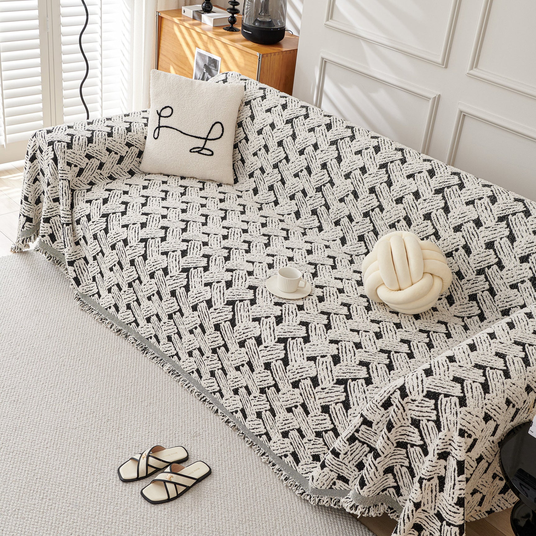 Oversized Reversible Couch Covers Sheet Blanket, L-Shape U-Shaped Sectional Protector for Cats Dogs - Ornate Home