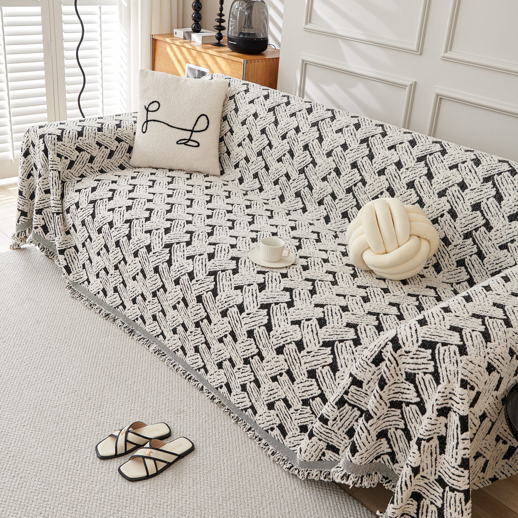 Oversized Reversible Couch Covers Sheet Blanket, L-Shape U-Shaped Sectional Protector for Cats Dogs - Ornate Home